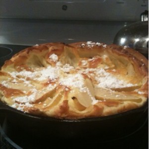 Dutch baby fresh from the oven.